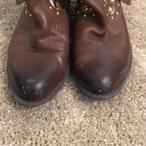 GUC Vince Camuto gold/brown booties - Picture 2 of 6